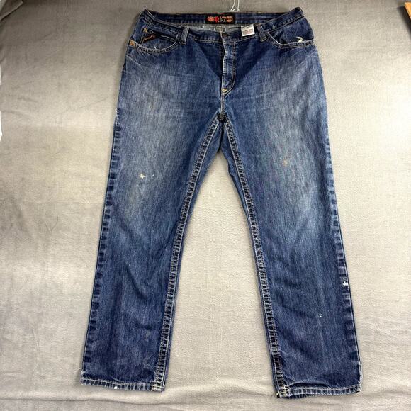 Ariat FR Jeans Mens Blue M4 Bootcut Relaxed Fit Western Workwear‎ Denim 44x34* - Picture 1 of 9